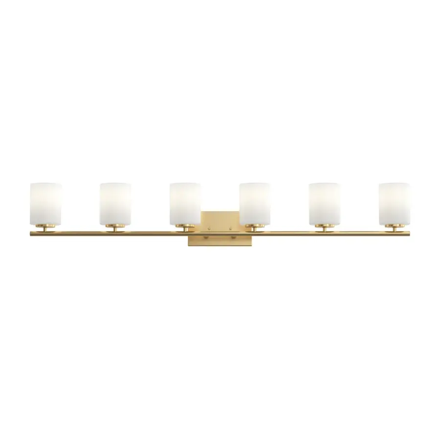 Replay Collection Six-Light Etched White Glass Bath Vanity Light - Image 14