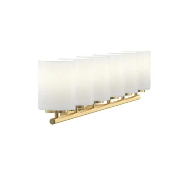Replay Collection Six-Light Etched White Glass Bath Vanity Light - Image 15