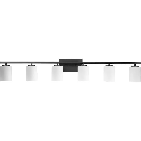 Replay Collection Six-Light Etched White Glass Bath Vanity Light - Image 3