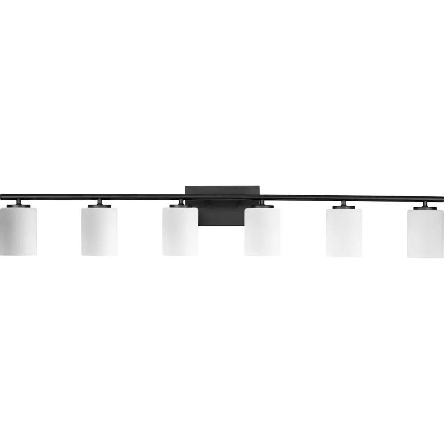 Replay Collection Six-Light Etched White Glass Bath Vanity Light - Image 3