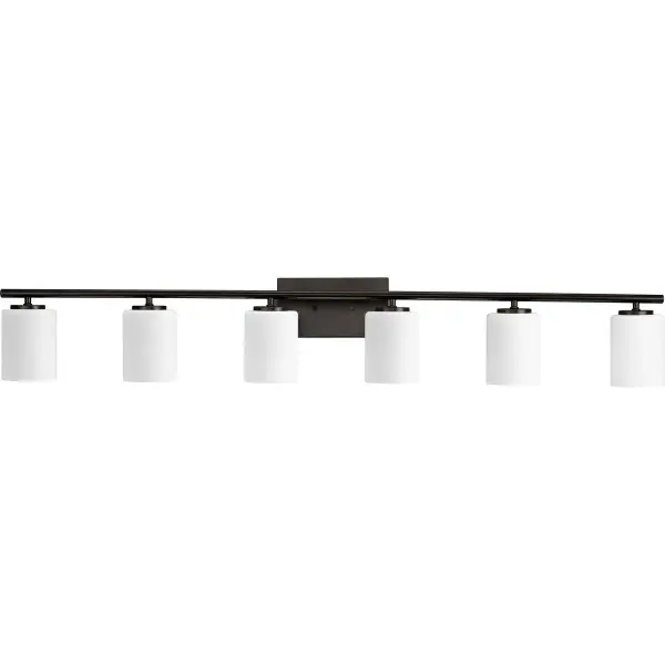 Replay Collection Six-Light Etched White Glass Bath Vanity Light - Image 4