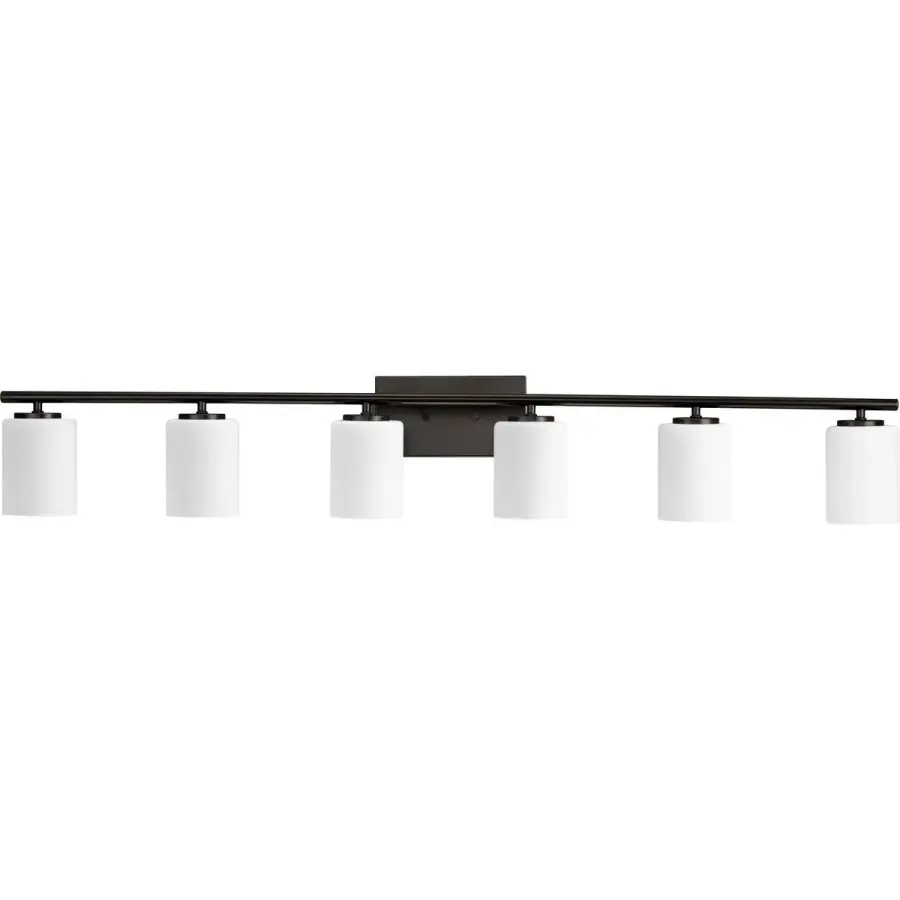 Replay Collection Six-Light Etched White Glass Bath Vanity Light - Image 4
