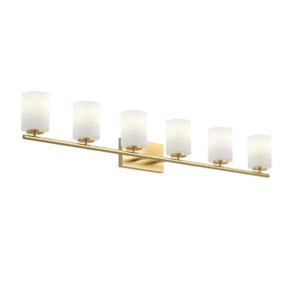 Replay Collection Six-Light Etched White Glass Bath Vanity Light - Image 9