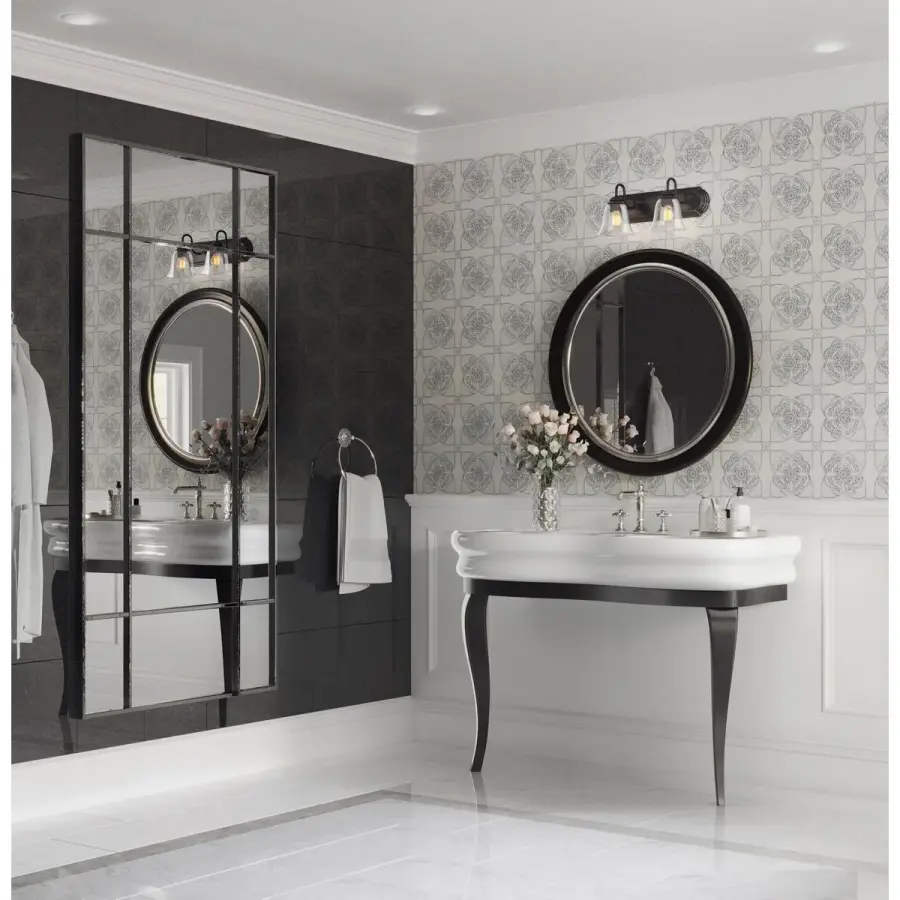 Two-Light Bath Vanity Light with Clear Glass - Image 3
