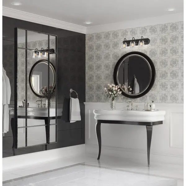 Three-Light Bath Vanity Light with Clear Glass - Image 4
