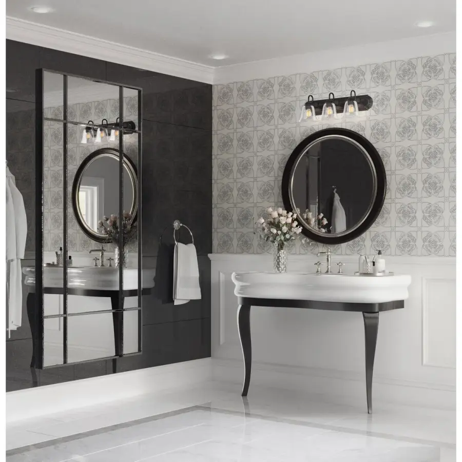 Three-Light Bath Vanity Light with Clear Glass - Image 4
