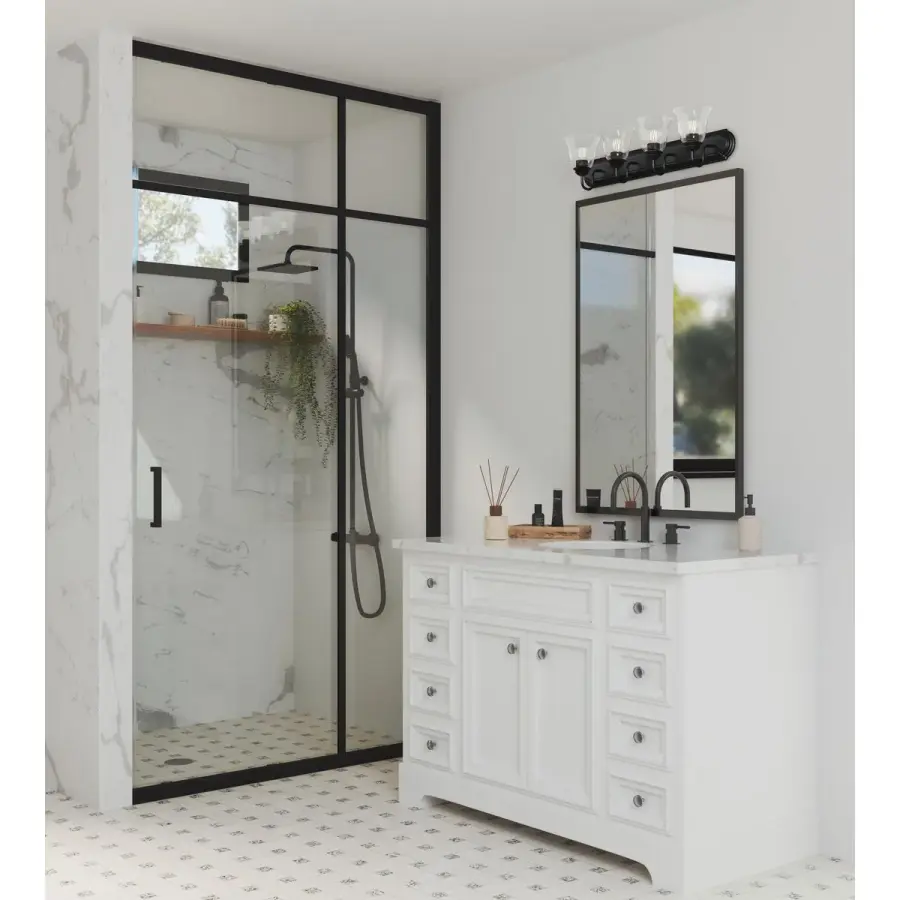 Four-Light Bath Vanity Light with Clear Glass - Image 3