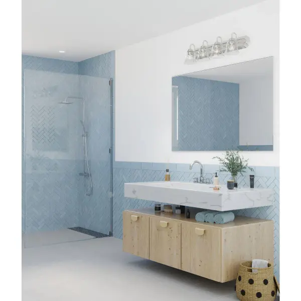 Four-Light Bath Vanity Light with Clear Glass - Image 4
