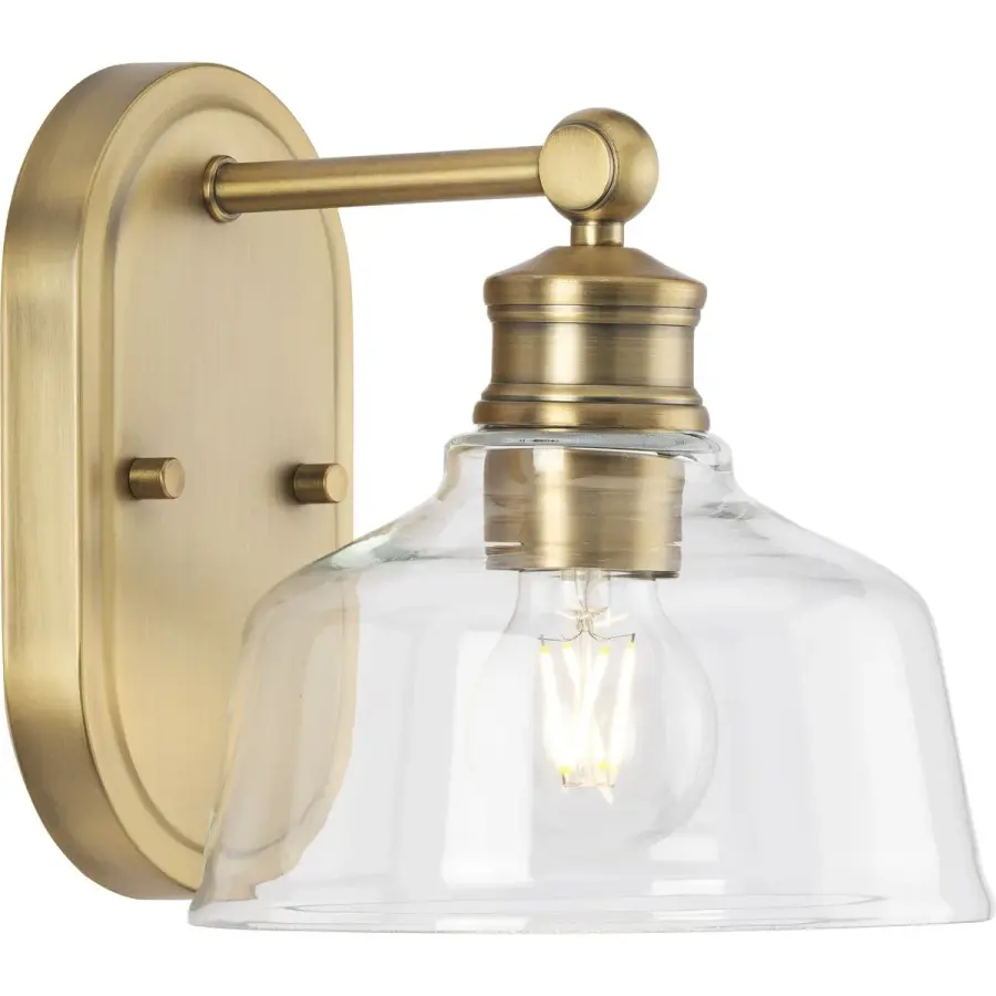 Singleton One-Light Vanity Light with Clear Glass Shade - Image 2