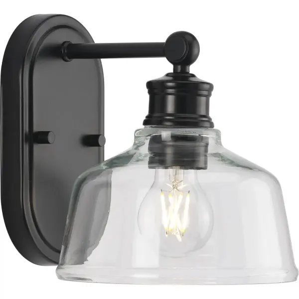 Singleton One-Light Vanity Light with Clear Glass Shade - Image 3