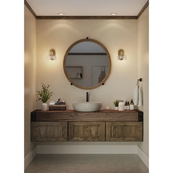 Singleton One-Light Vanity Light with Clear Glass Shade - Image 5