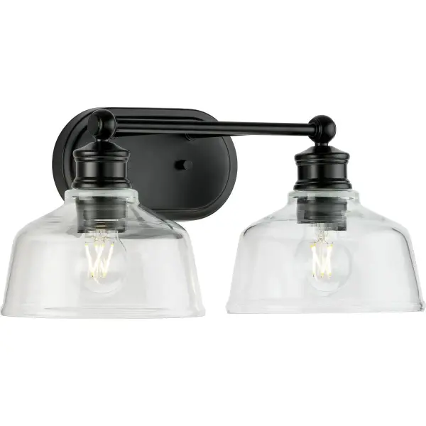 Singleton Two-Light 17" Vanity Light with Clear Glass Shades - Image 3