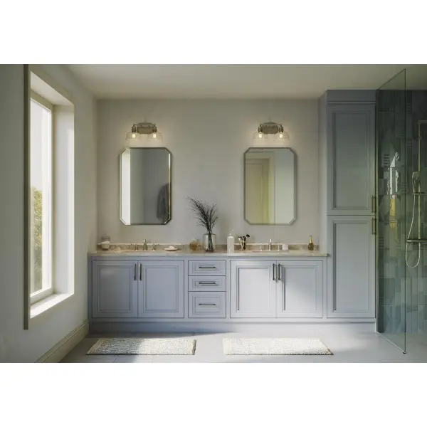 Singleton Two-Light 17" Vanity Light with Clear Glass Shades - Image 4
