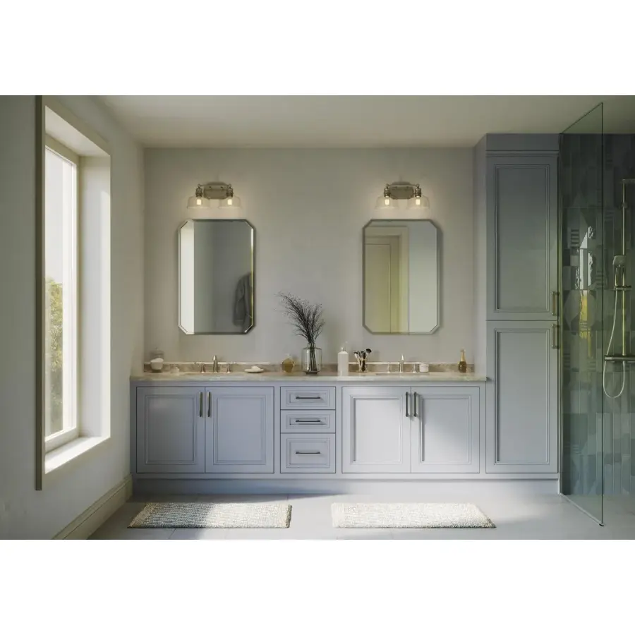 Singleton Two-Light 17" Vanity Light with Clear Glass Shades - Image 4