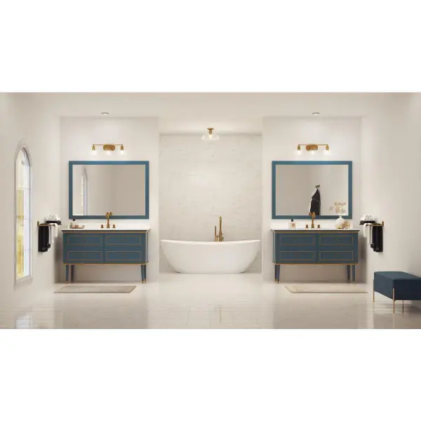 Singleton Three-Light Vanity Light with Clear Glass Shades - Image 8