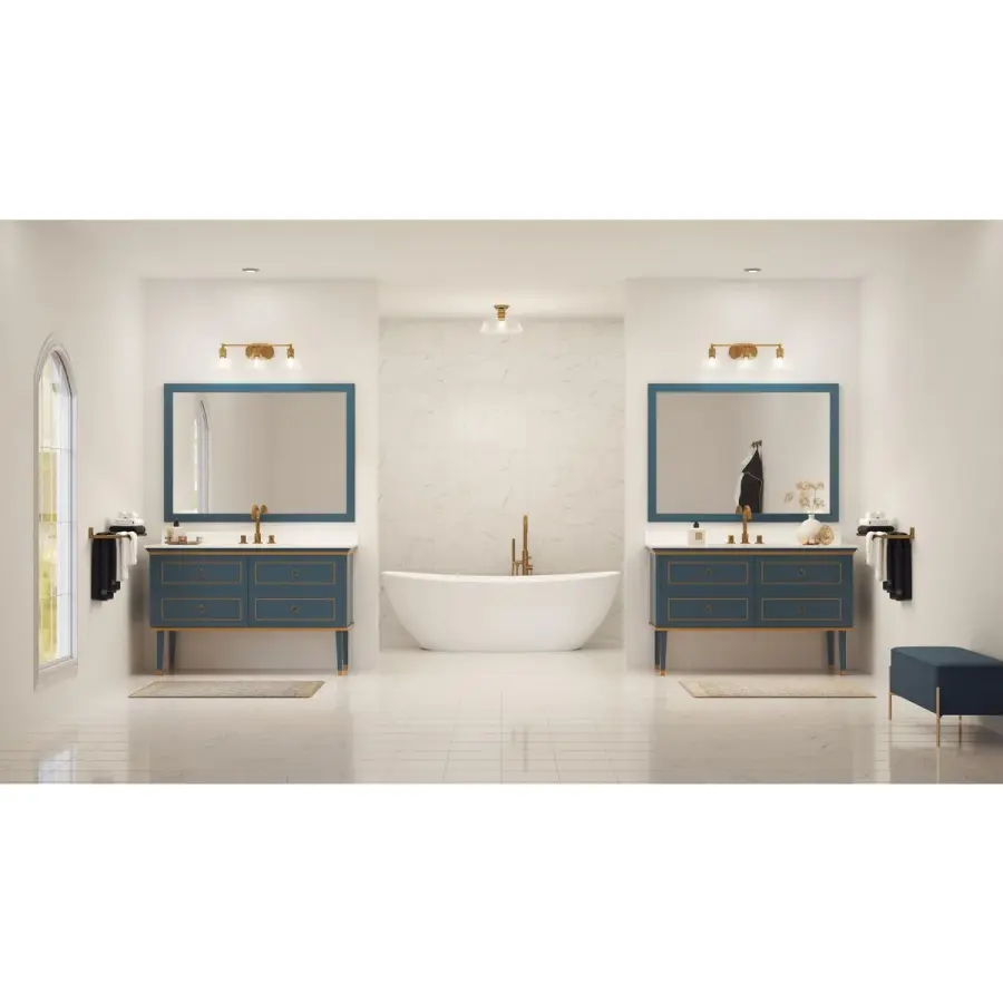 Singleton Three-Light Vanity Light with Clear Glass Shades - Image 8