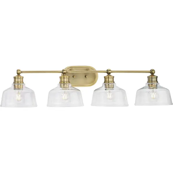 Singleton Four-Light 36" Vanity Light with Clear Glass Shades - Image 3