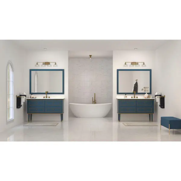 Singleton Four-Light 36" Vanity Light with Clear Glass Shades - Image 6