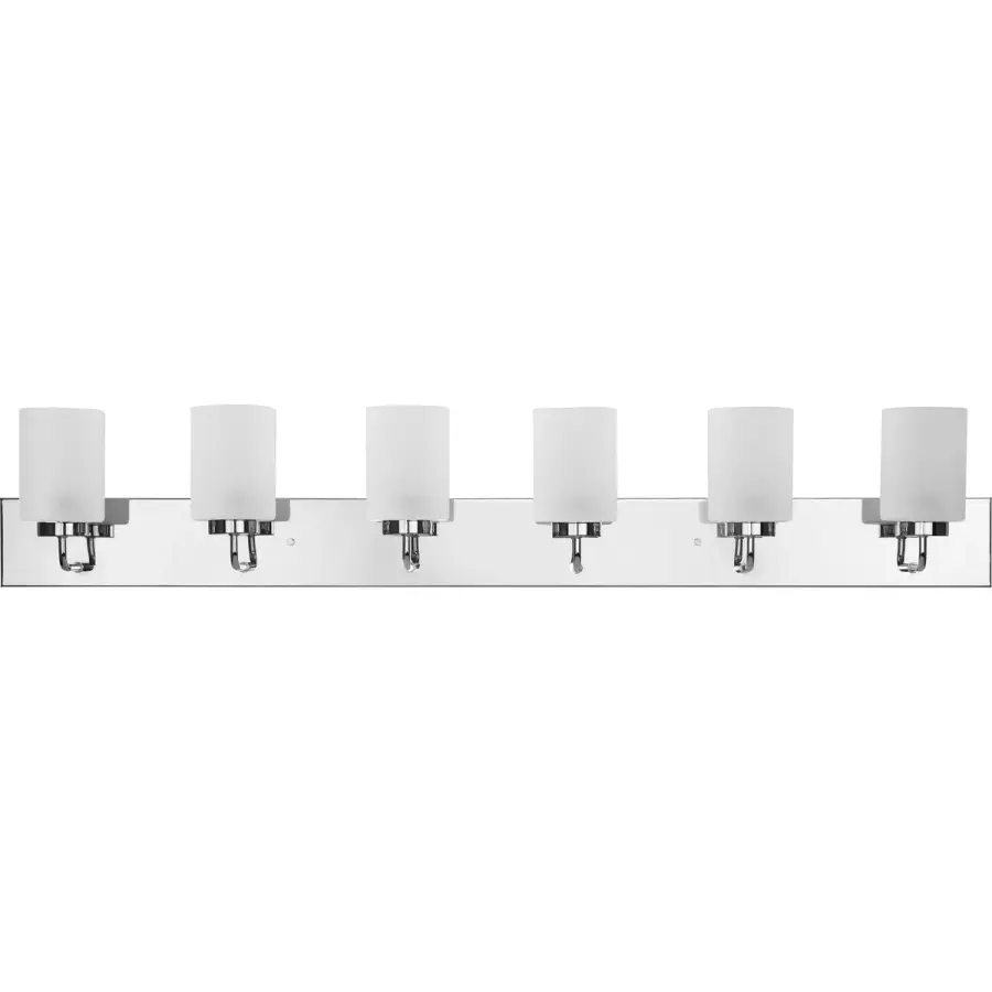 Merry Collection Six-Light Etched Glass Bath Vanity Wall Light - Image 1