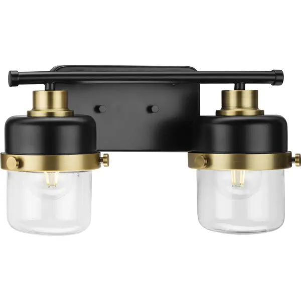 Beckner Two-Light Clear Glass Bath Light - Image 1