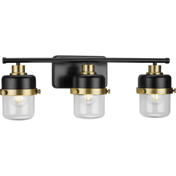 The Beckner vanity light combines mid-century modern aesthetics with transitional versatility. Three clear glass globes provide excellent task lighting while the brushed nickel finish adds sophistication to any bathroom.