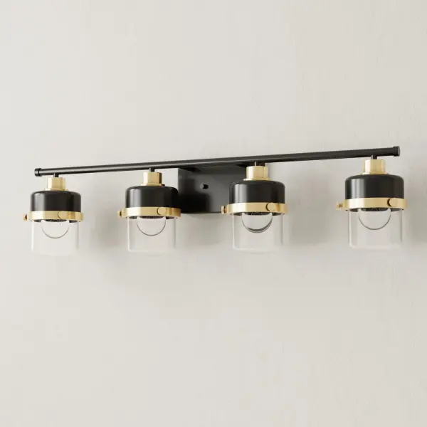 Beckner Four-Light Clear Glass Bath Light - Image 1