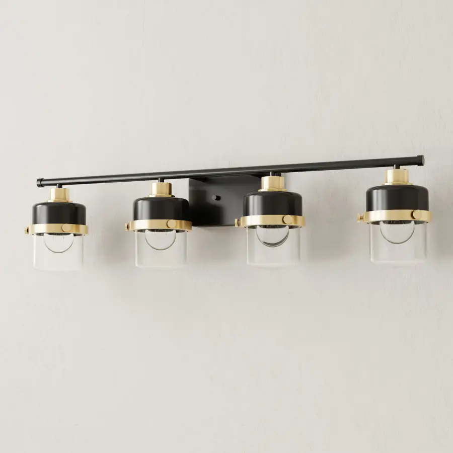 Beckner Four-Light Clear Glass Bath Light - Image 1