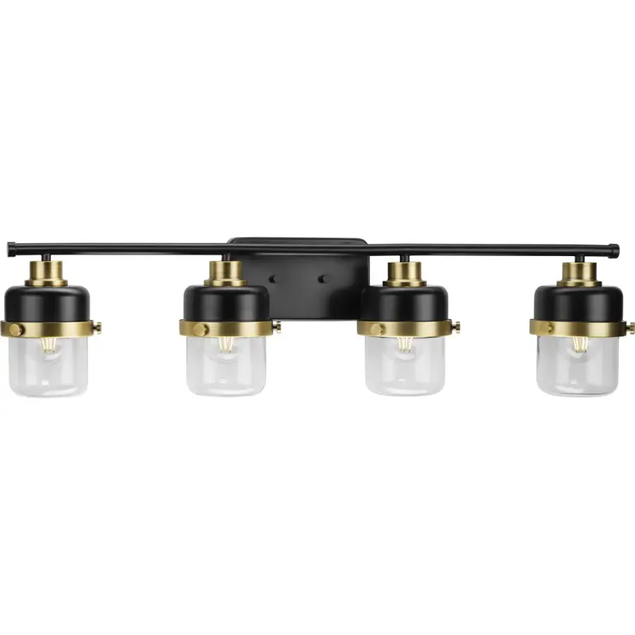 Beckner Four-Light Clear Glass Bath Light - Image 3