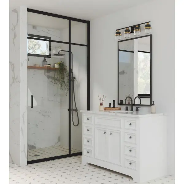 Beckner Four-Light Clear Glass Bath Light - Image 5
