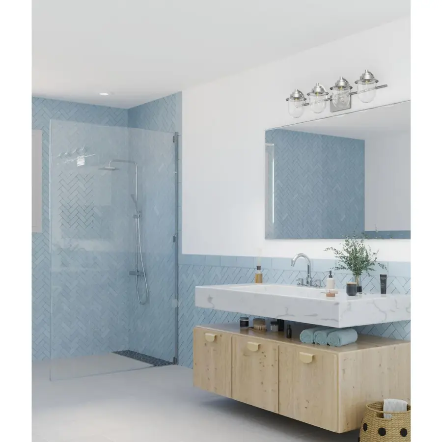 Northlake Four-Light Clear Glass Bath Light - Image 4