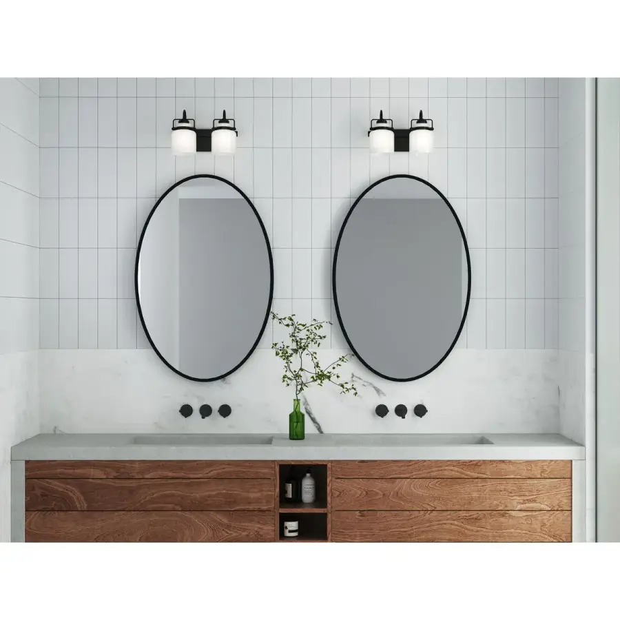 Fessler Two-Light Opal Glass Bath Light - Image 4