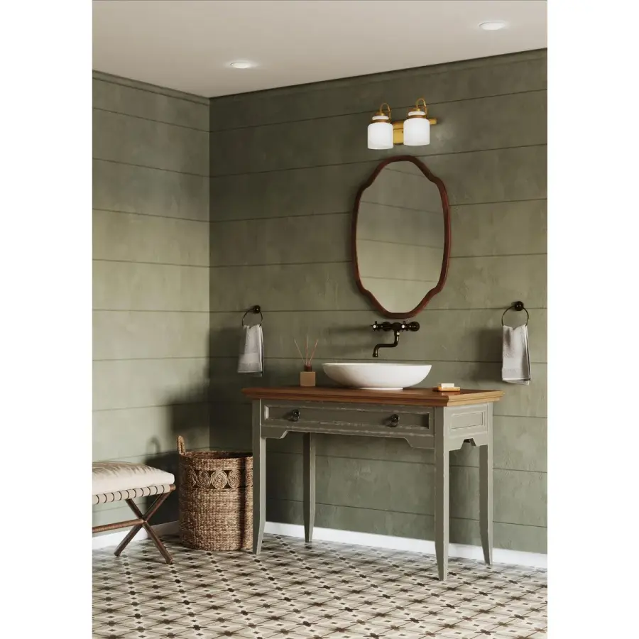 Fessler Two-Light Opal Glass Bath Light - Image 5