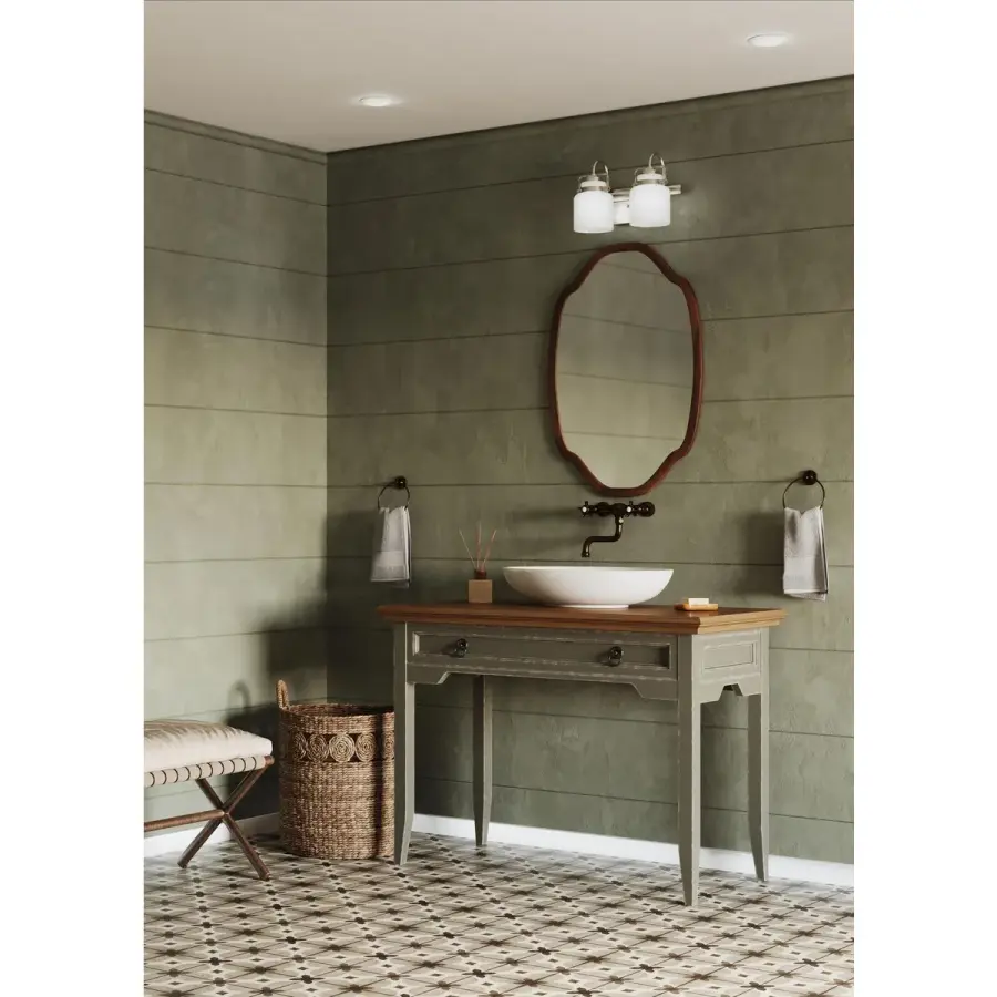 Fessler Two-Light Opal Glass Bath Light - Image 6