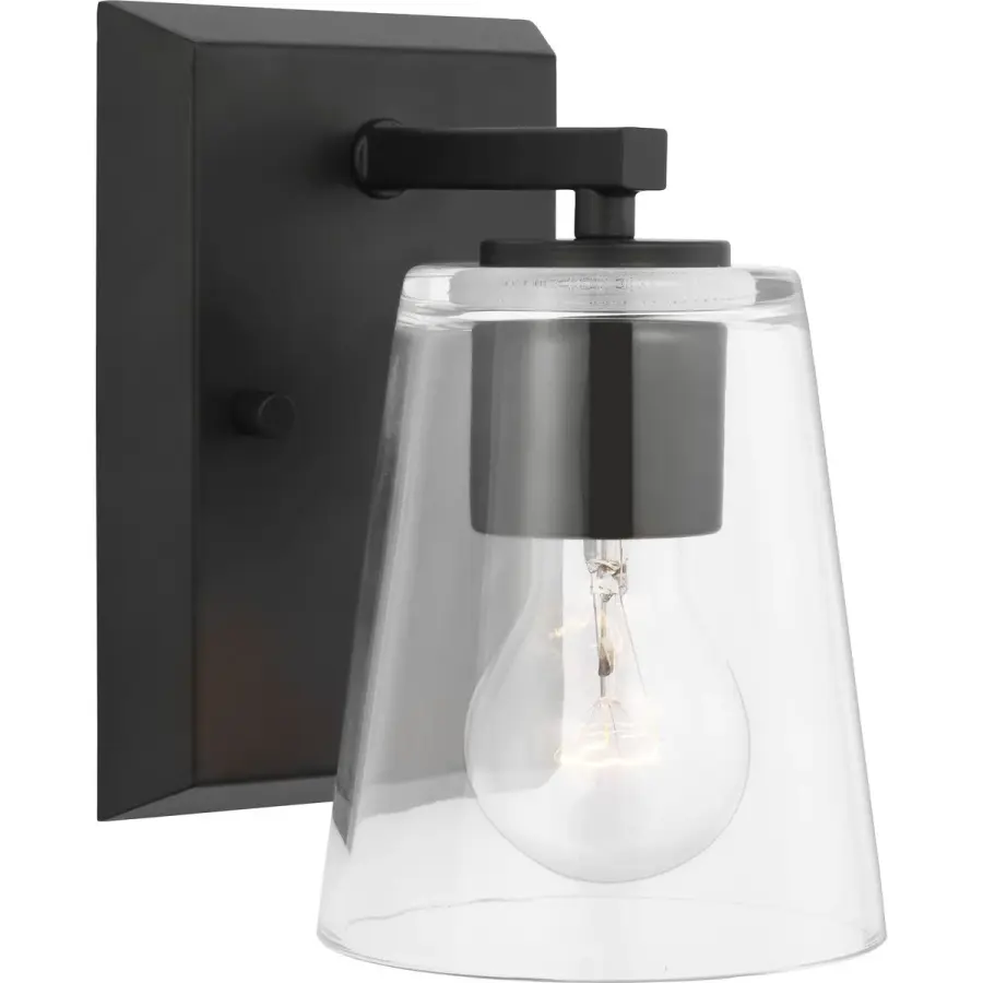 Vertex One-Light Clear Glass Bath Light - Image 1