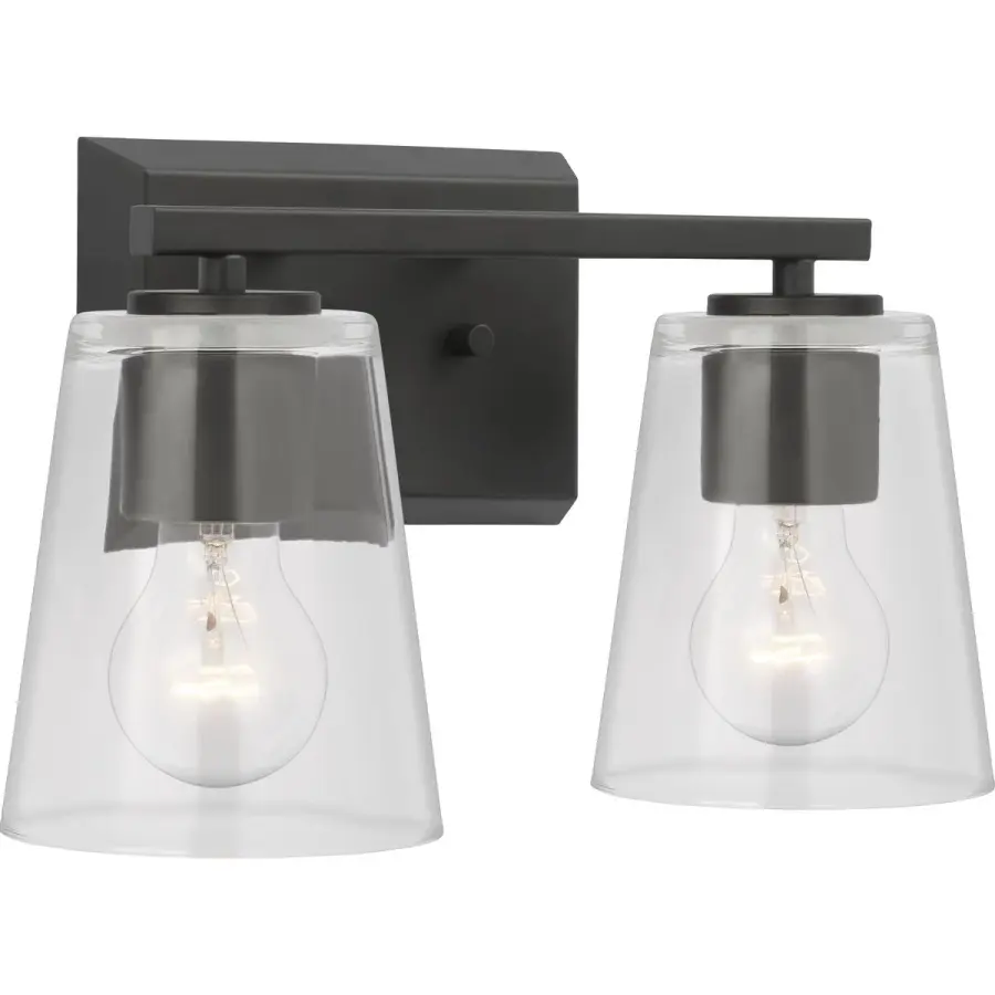 Vertex Two-Light Clear Glass Bath Light - Image 2