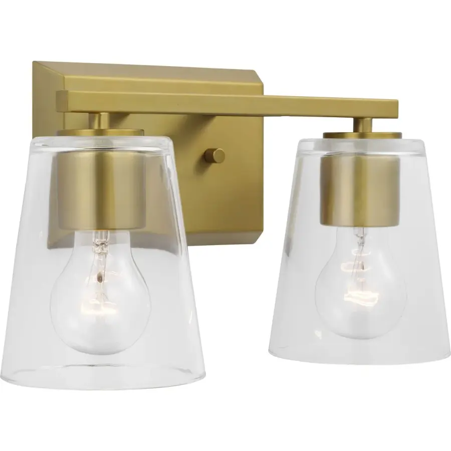 Vertex Two-Light Clear Glass Bath Light - Image 3