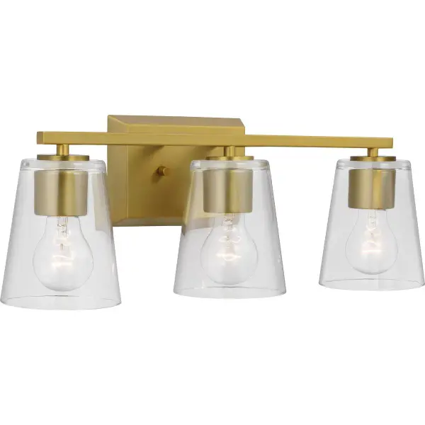 Vertex Three-Light Clear Glass Bath Light - Image 3