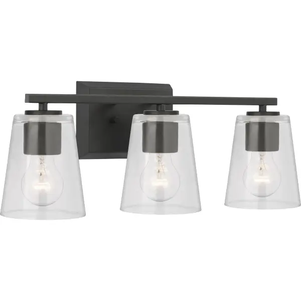 Vertex Three-Light Clear Glass Bath Light - Image 4