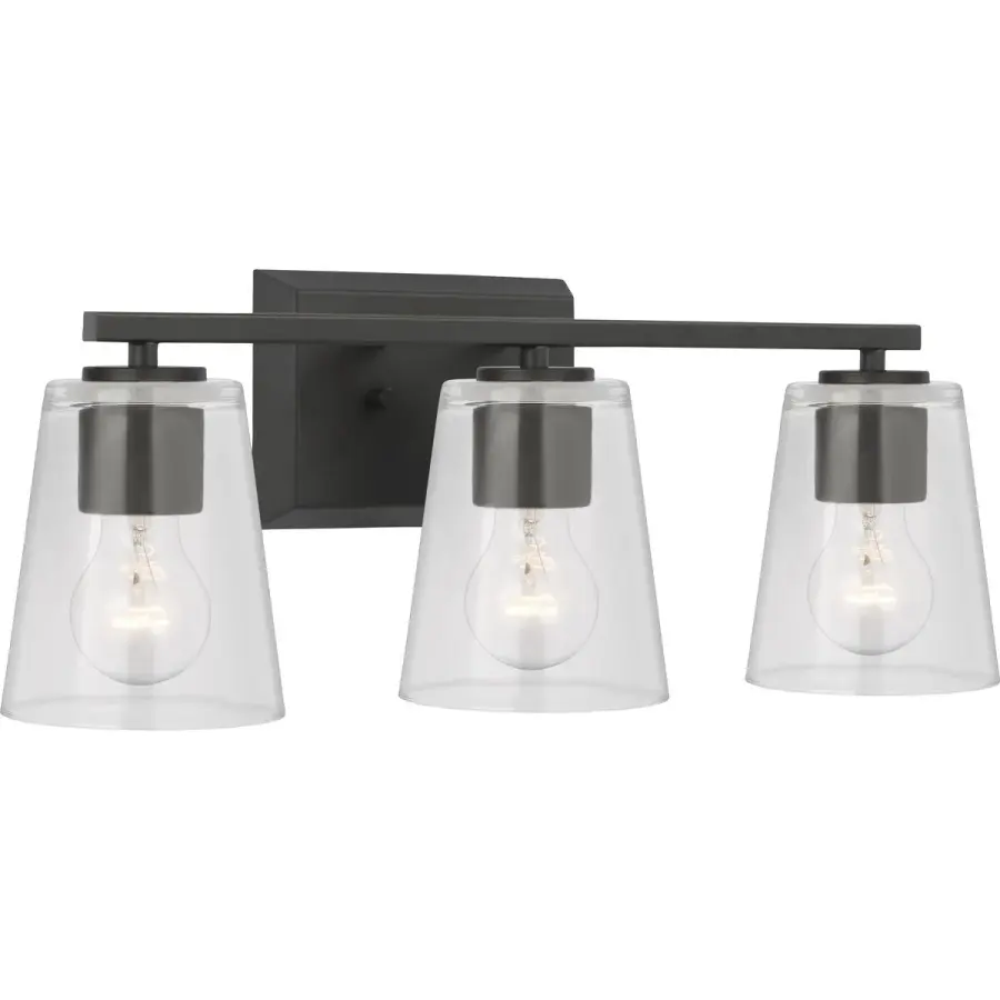 Vertex Three-Light Clear Glass Bath Light - Image 4