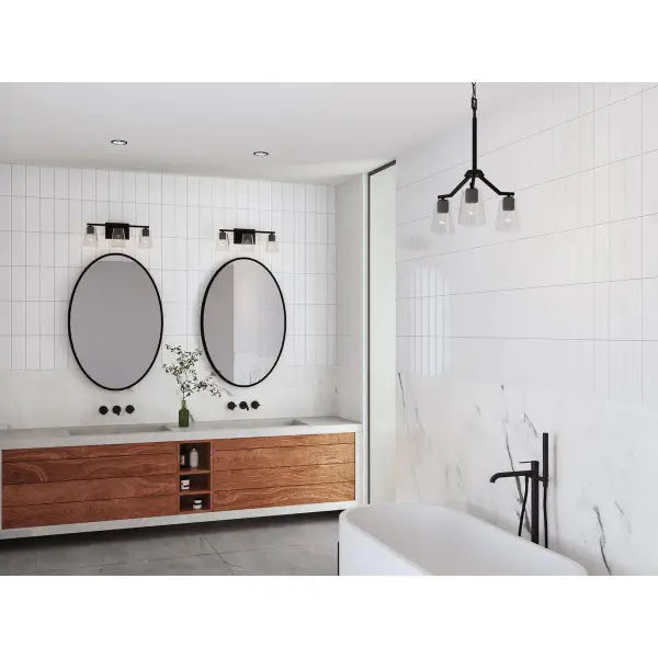 Vertex Three-Light Clear Glass Bath Light - Image 7