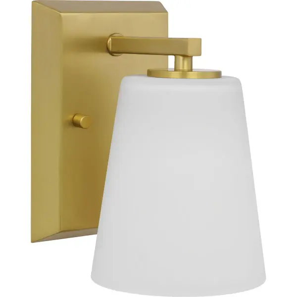 The Vertex bath light combines modern styling with practical functionality. Its etched white glass shade provides soft, even illumination while the brushed nickel finish adds a refined touch to any bathroom.