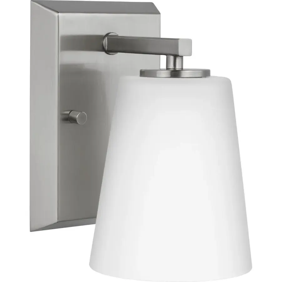 Vertex One-Light Etched White Glass Bath Light - Image 3