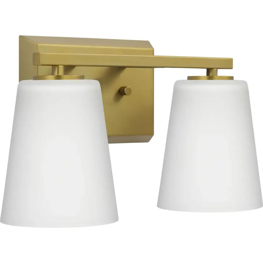 Vertex Two-Light Etched White Glass Bath Light - Image 1