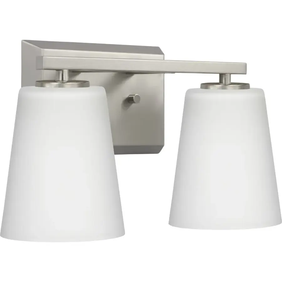 Vertex Two-Light Etched White Glass Bath Light - Image 2