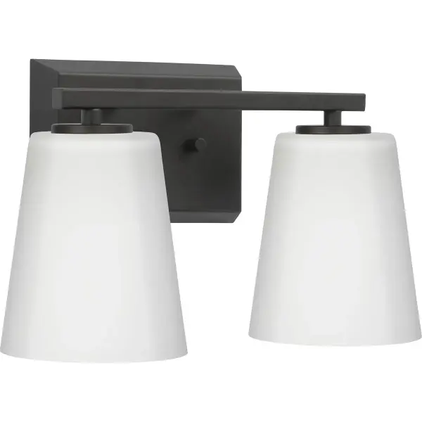 Vertex Two-Light Etched White Glass Bath Light - Image 3
