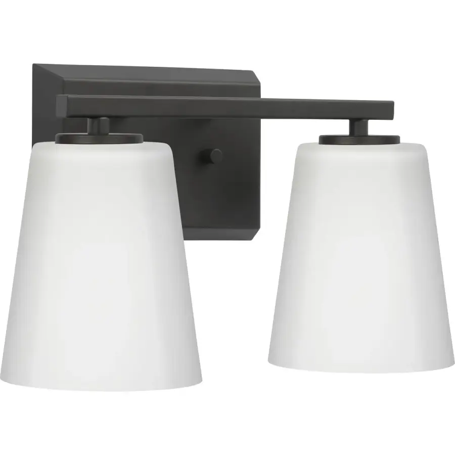 Vertex Two-Light Etched White Glass Bath Light - Image 3