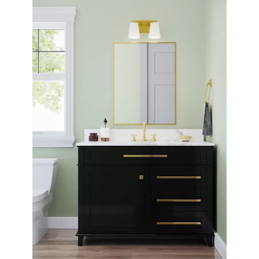 Vertex Two-Light Etched White Glass Bath Light - Image 4