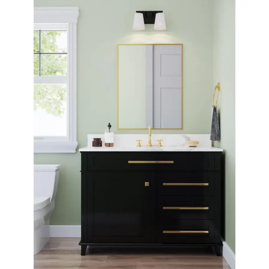 Vertex Two-Light Etched White Glass Bath Light - Image 6