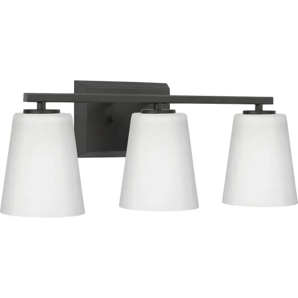 Vertex Three-Light Etched White Glass Bath Light - Image 2