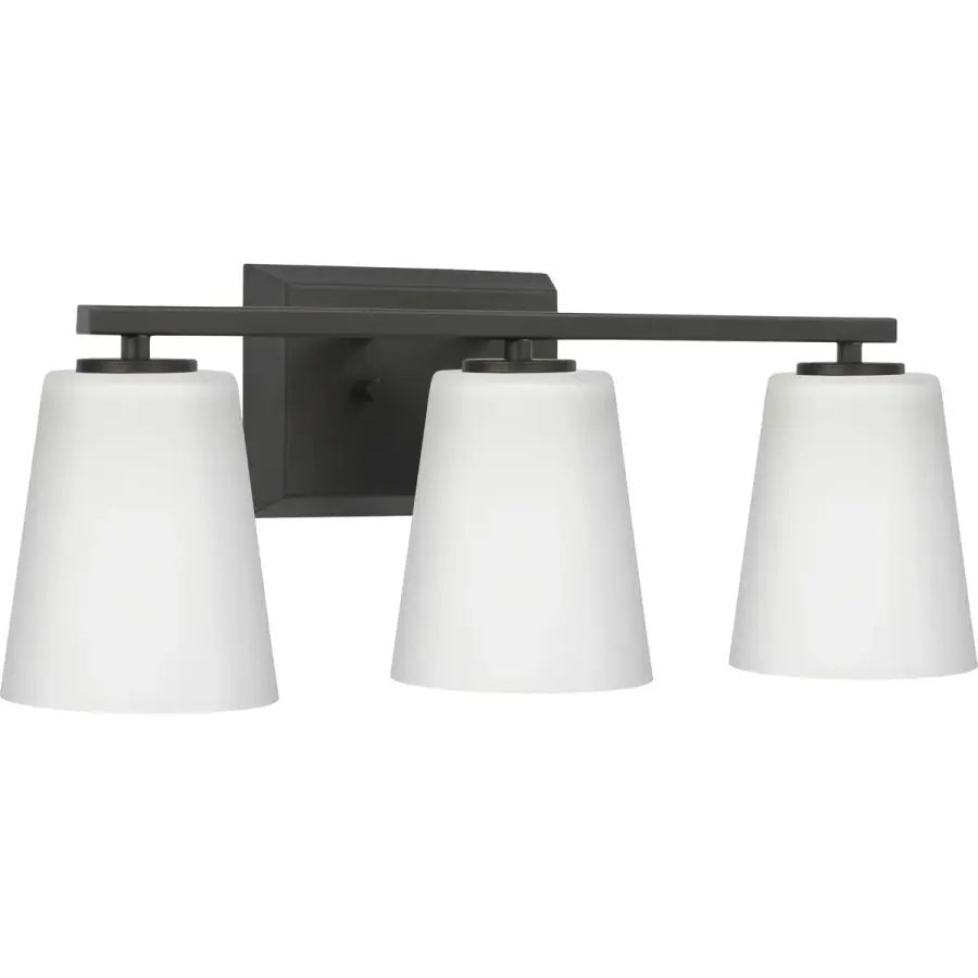 Vertex Three-Light Etched White Glass Bath Light - Image 2